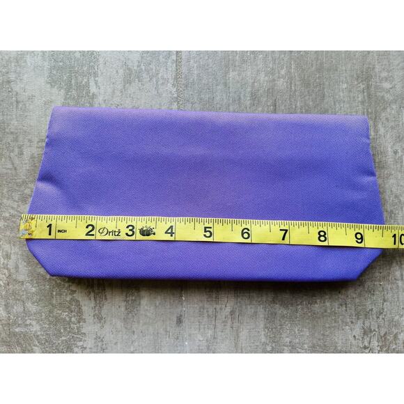 CLINIQUE Cosmetic Makeup Bag Purple Red Diamond Zipped Travel Organizer NEW - Picture 3 of 4